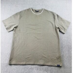 Ben Sherman Ringer T-Shirt Men L Tan Regular Striped Ribbed Knit Streetwear